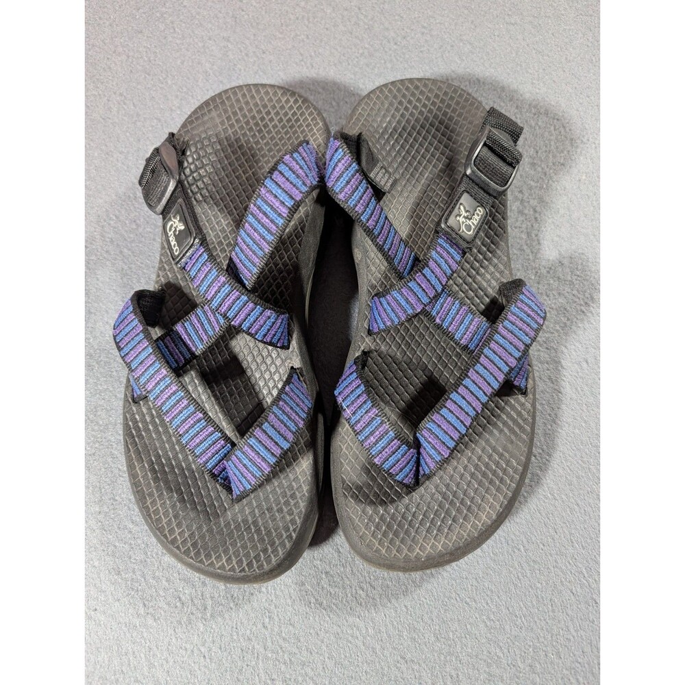 Chaco Women’s Size 8 W8 Z Strap Sandals Blue Purple Black Adjustable Outdoor